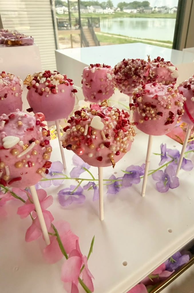 Cake pops on riser
