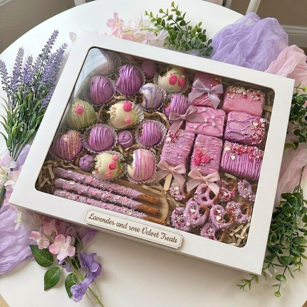 Lavender and rose mixed treats box